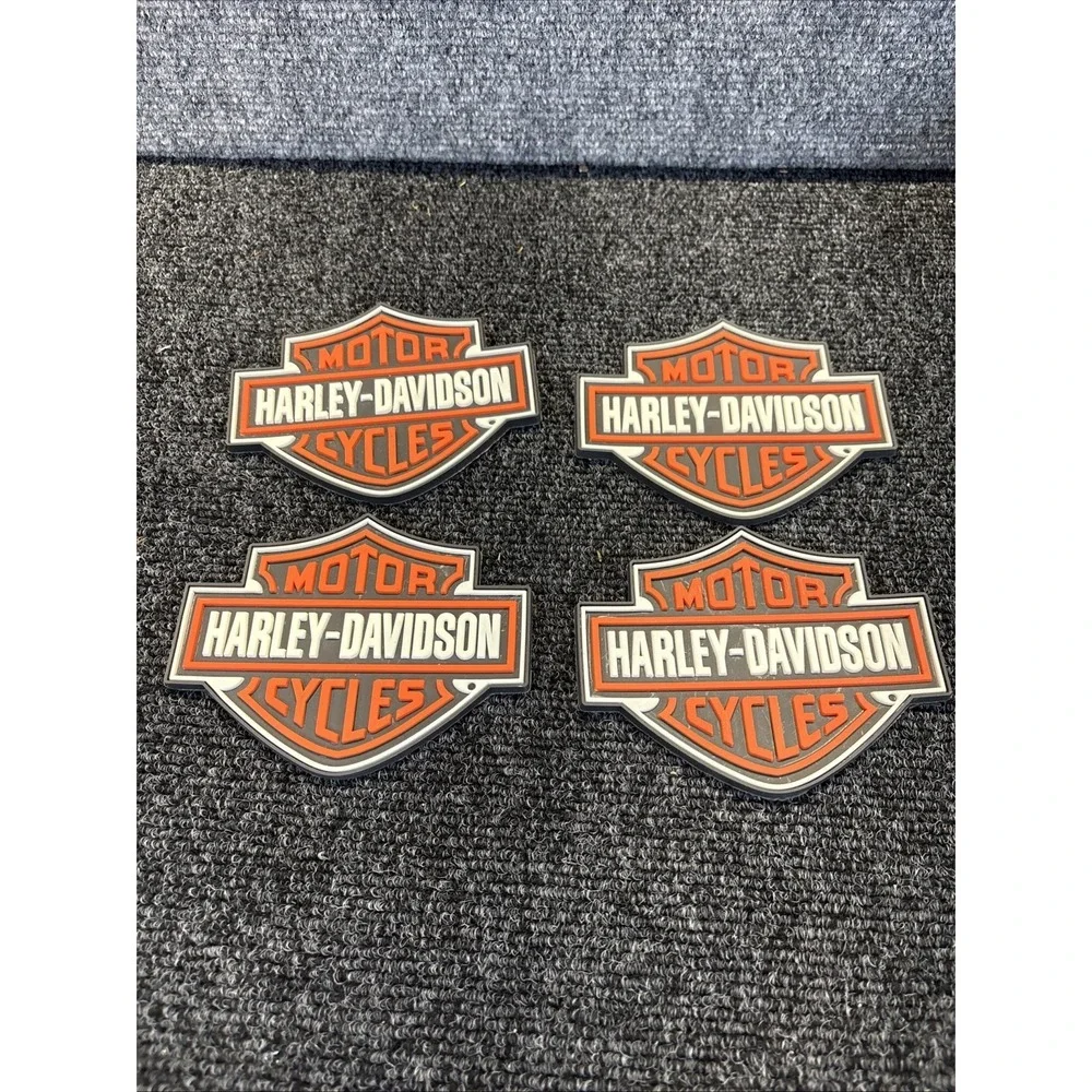 Set of 4~Harley Davidson~Bar & Shield~Rubber Coaster‎ Set